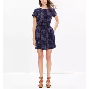Madewell Navy & White Polka Dot Dress Size 0